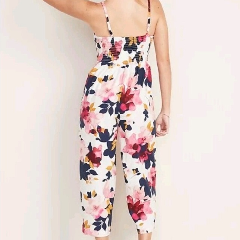 Old Navy Floral Jumpsuit in White and Pink